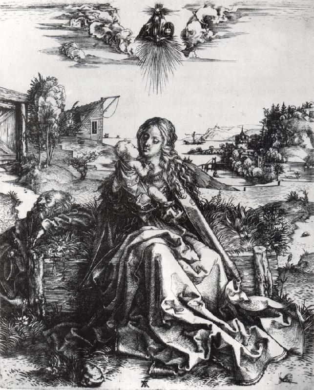 Albrecht Durer The holy family with the dragonfly oil painting image